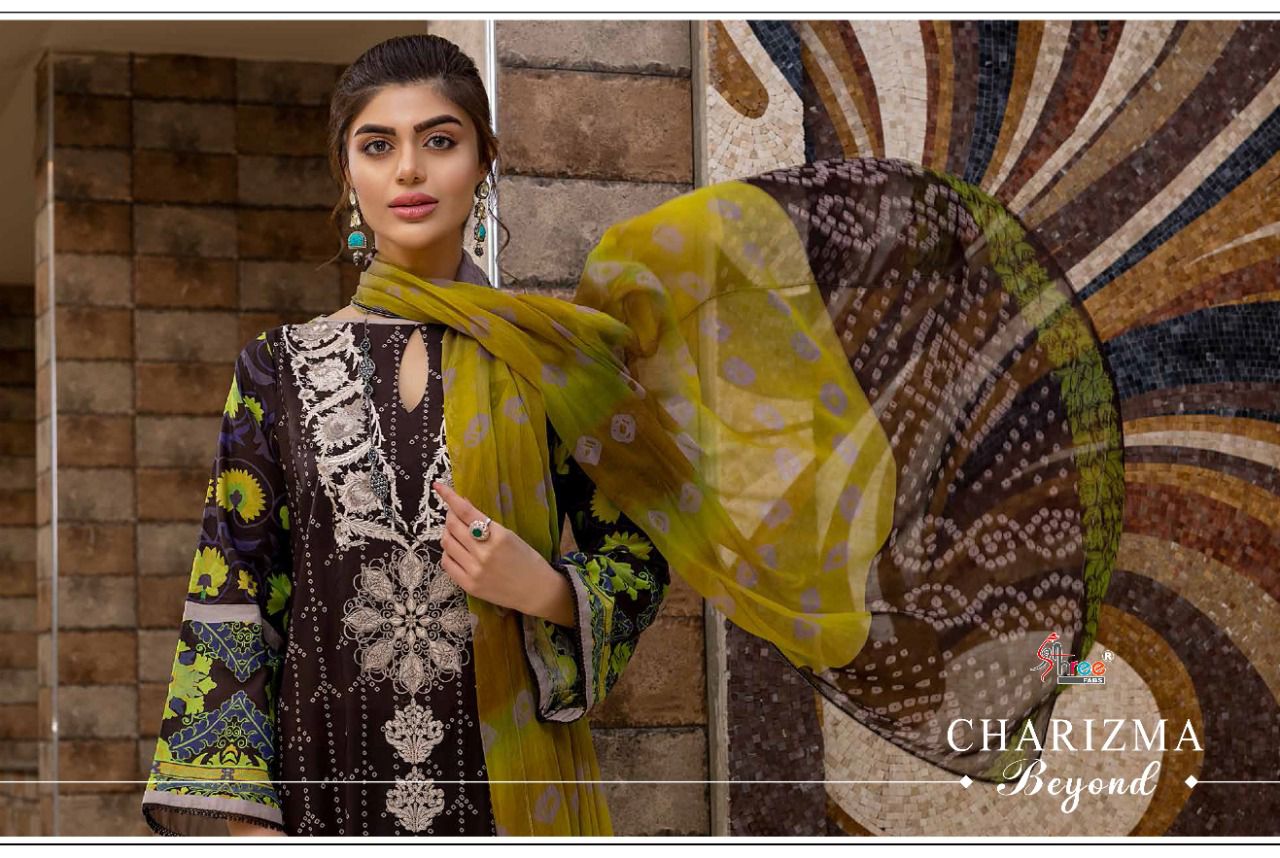 shree fab Charizma Beyond cotton catchy look salwar suit with chiffon dupatta catalog