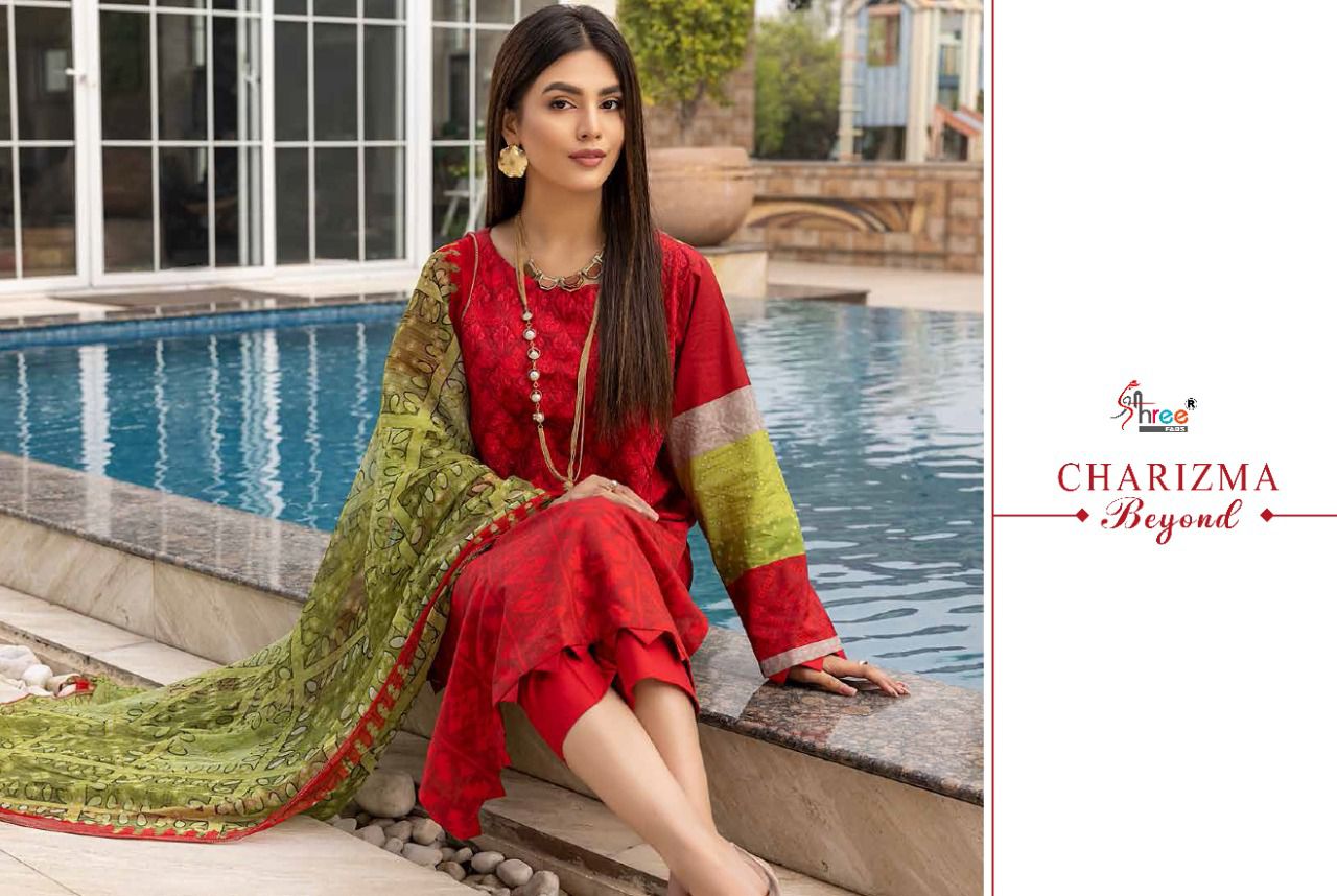 shree fab Charizma Beyond cotton catchy look salwar suit with chiffon dupatta catalog