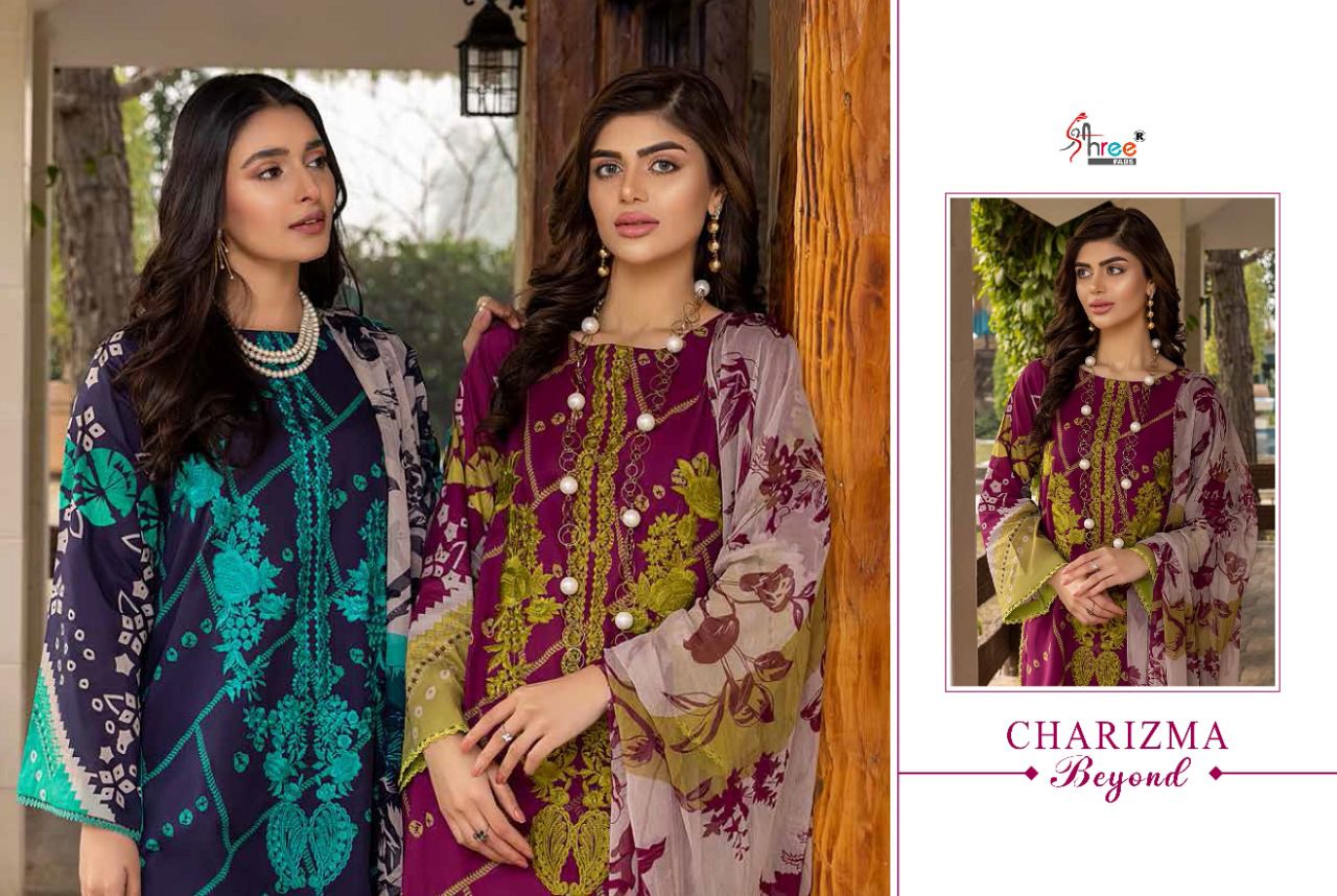 shree fab Charizma Beyond cotton catchy look salwar suit with chiffon dupatta catalog