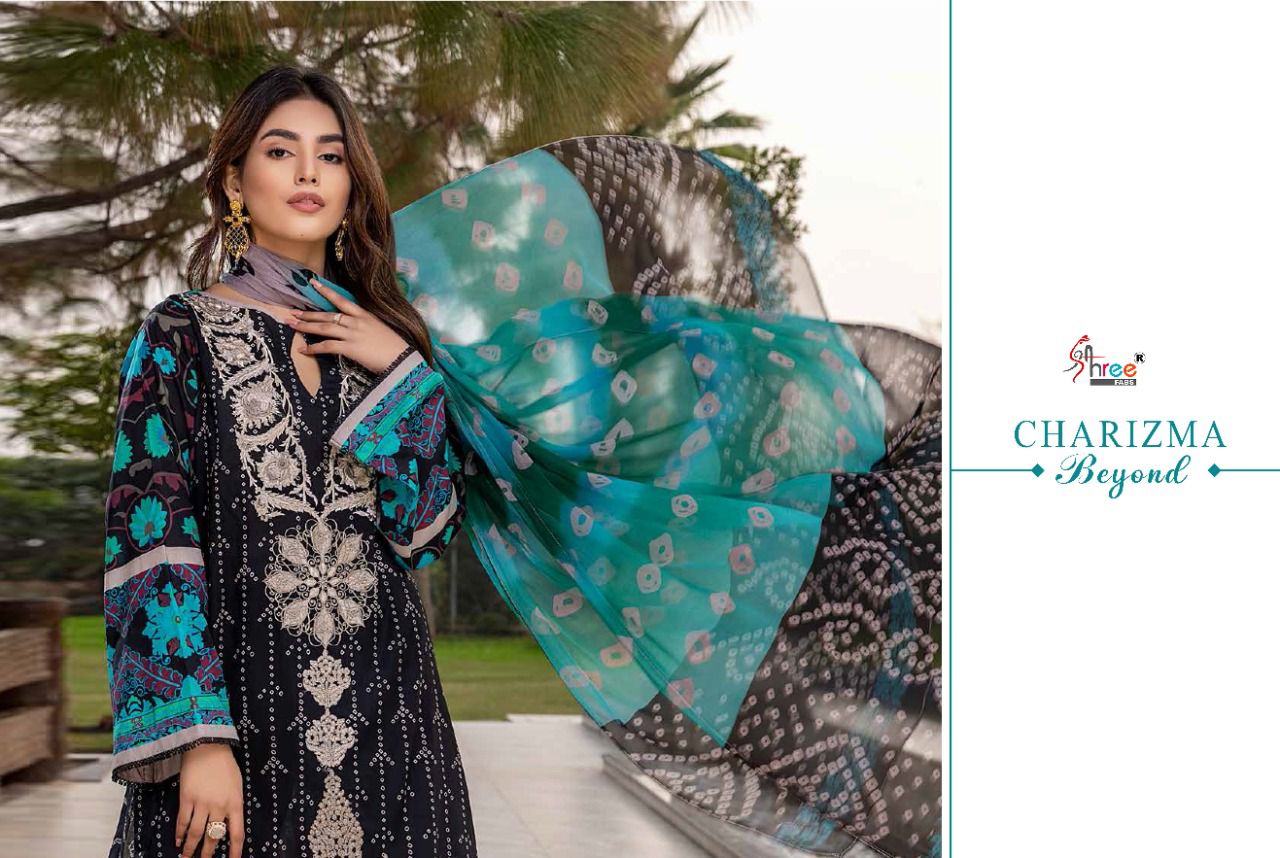 shree fab Charizma Beyond cotton catchy look salwar suit with chiffon dupatta catalog