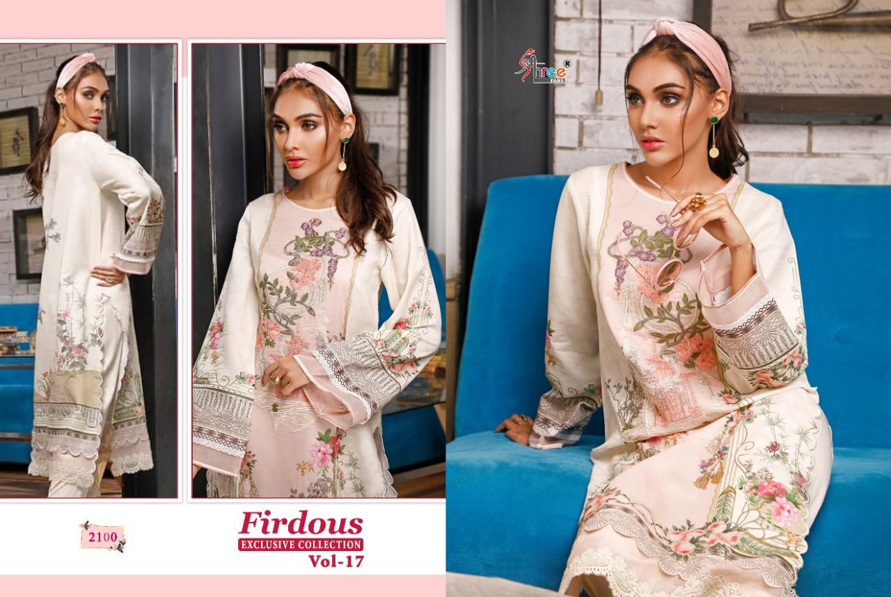 shree fab firdous exclusive collection vol 17  cotton exclusive print  salwar suit with siffon dupatta catalog