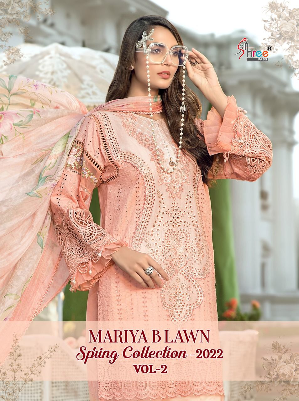 shree fab mariya b lawan  spring 2022 vol 02 cotton authentic fabric salwar suit with cotton dupatta catalog