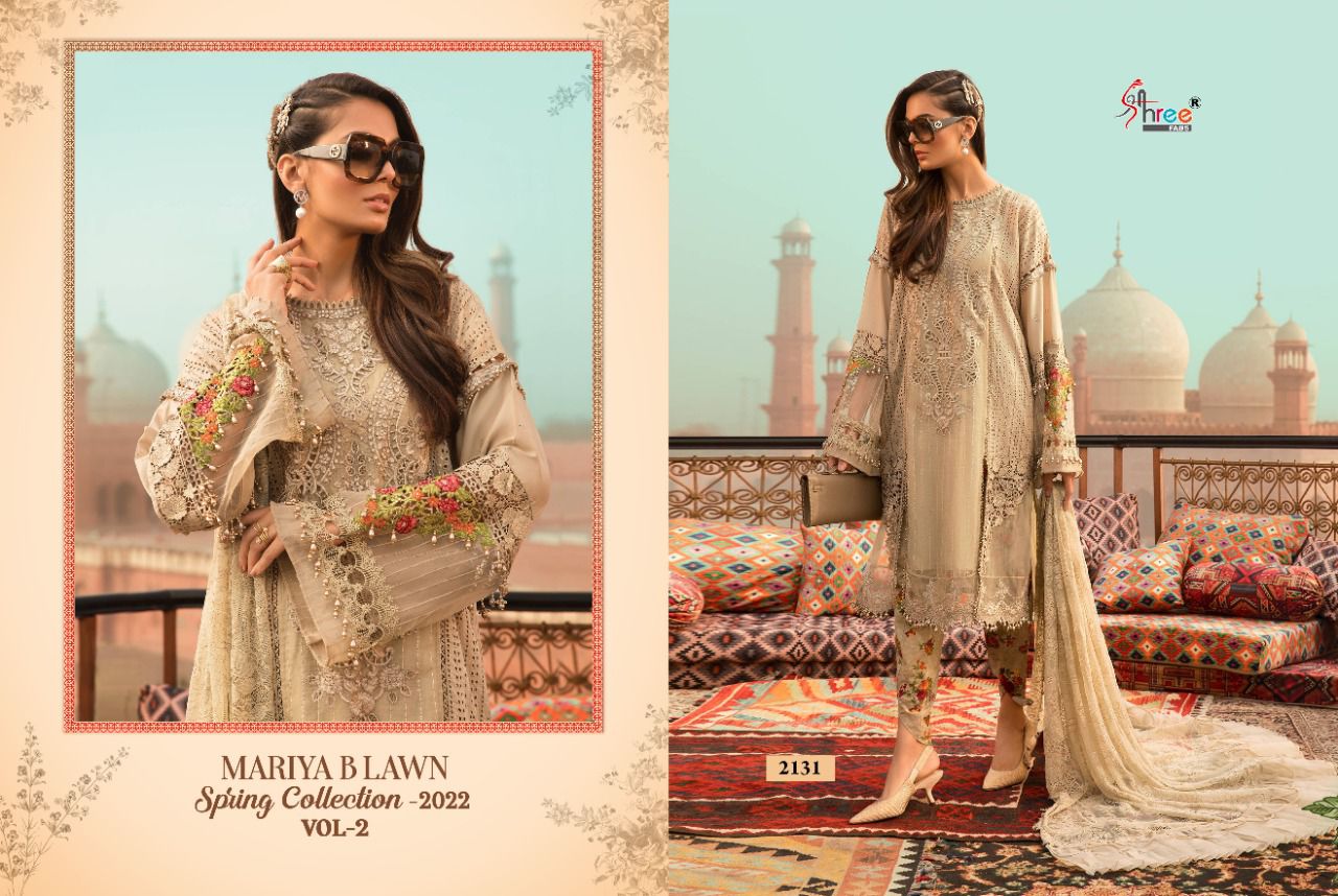 shree fab mariya b lawan  spring 2022 vol 02 cotton authentic fabric salwar suit with cotton dupatta catalog