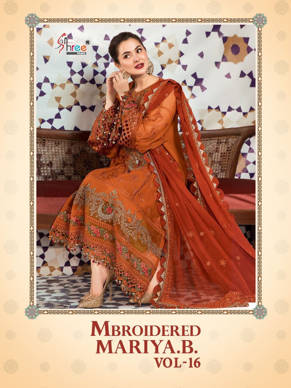 shree fab mbroidered mariya b vol 16  jorget fancy innovative style salwar suit catalog