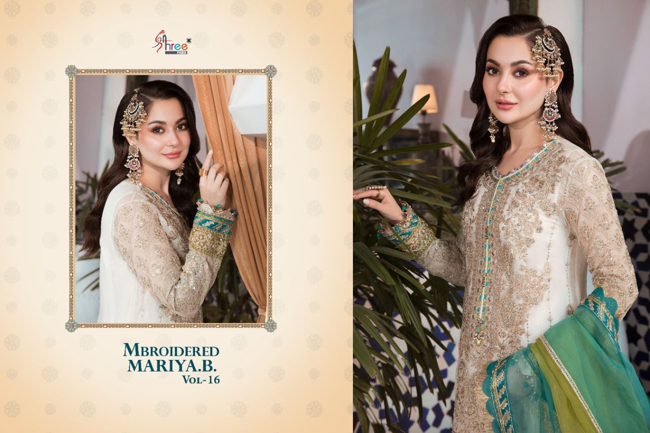 shree fab mbroidered mariya b vol 16  jorget fancy innovative style salwar suit catalog