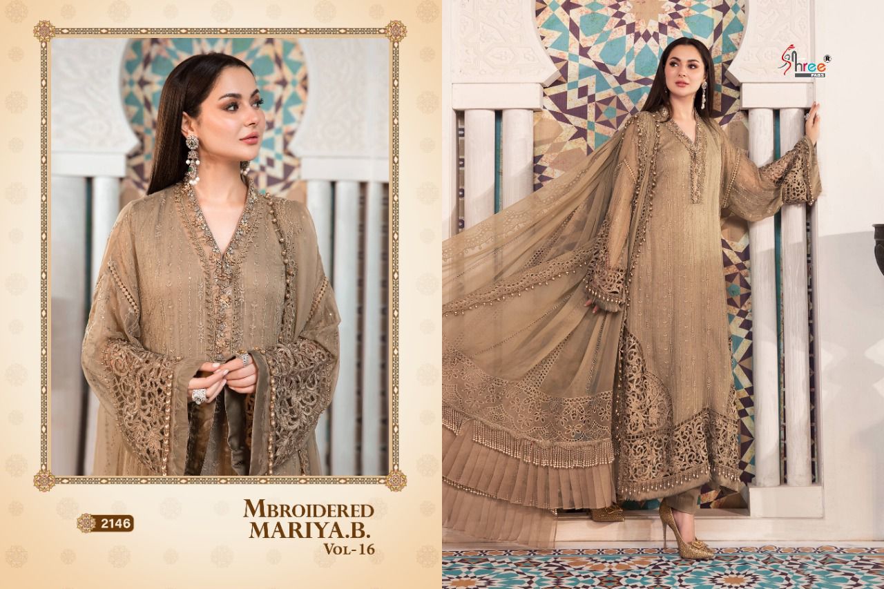 shree fab mbroidered mariya b vol 16  jorget fancy innovative style salwar suit catalog