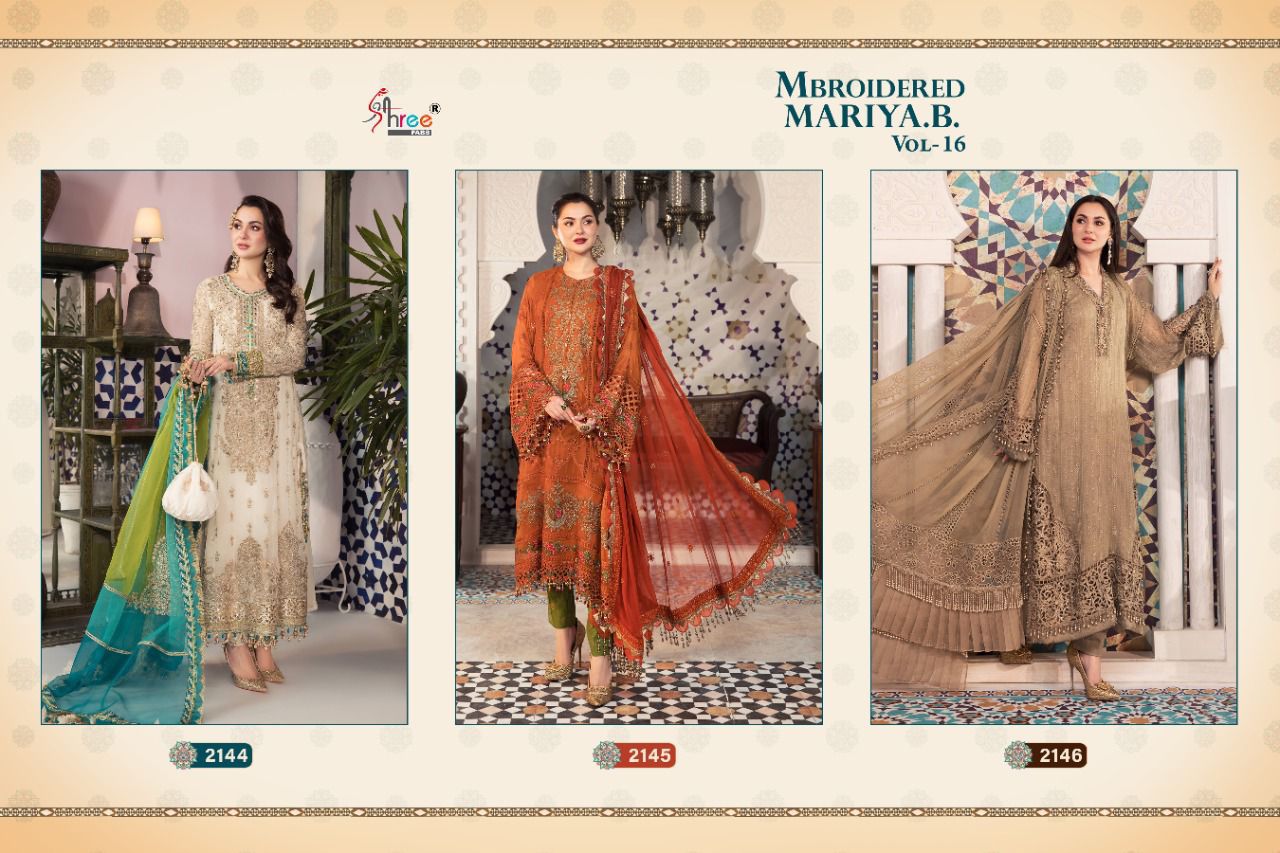 shree fab mbroidered mariya b vol 16  jorget fancy innovative style salwar suit catalog