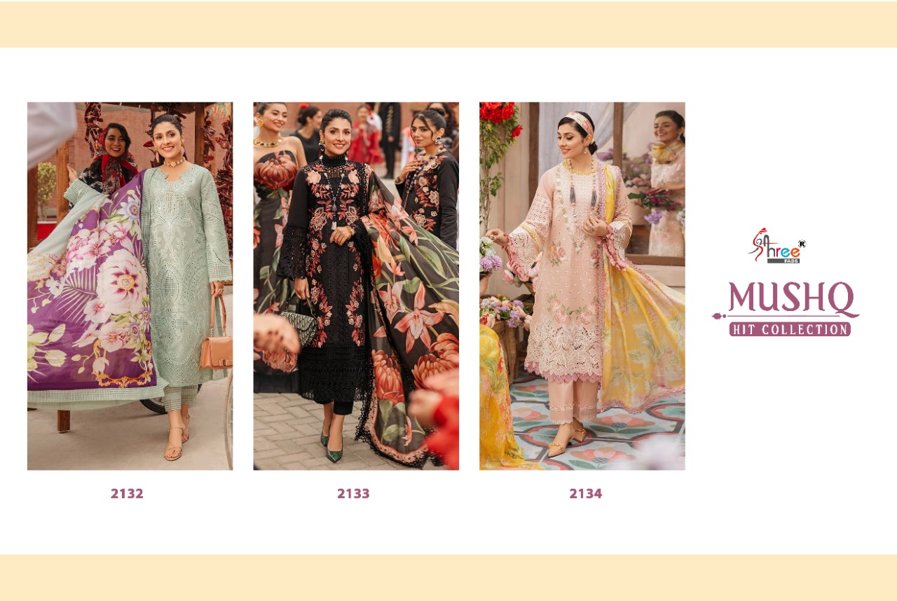 shree fab mushq hit collection cotton festive look salwar suit catalog