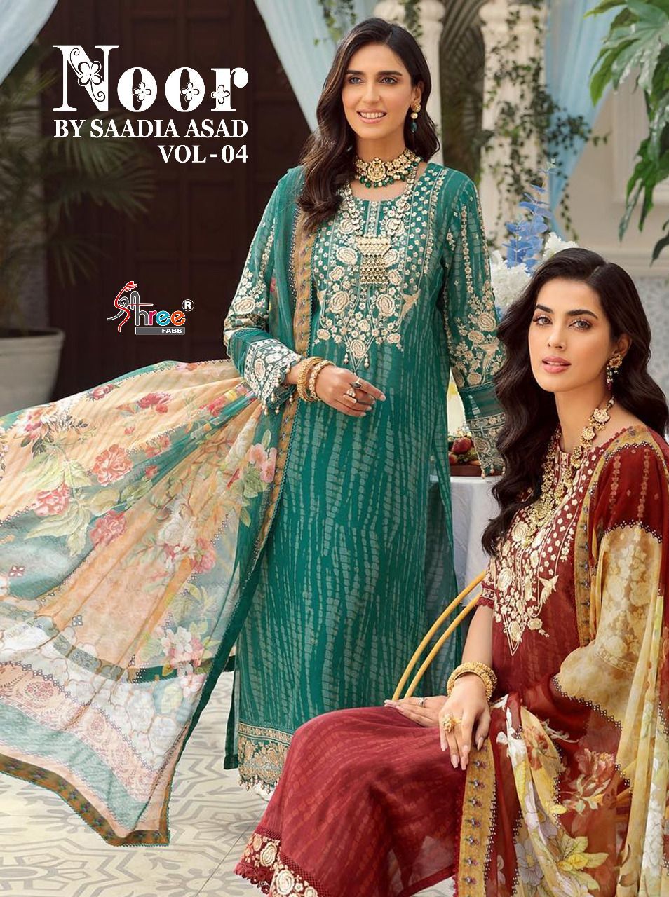 shree fab noor by saadia asad vol  04 cotton Authentic fabric salwar suit with cotton dupatta catalog