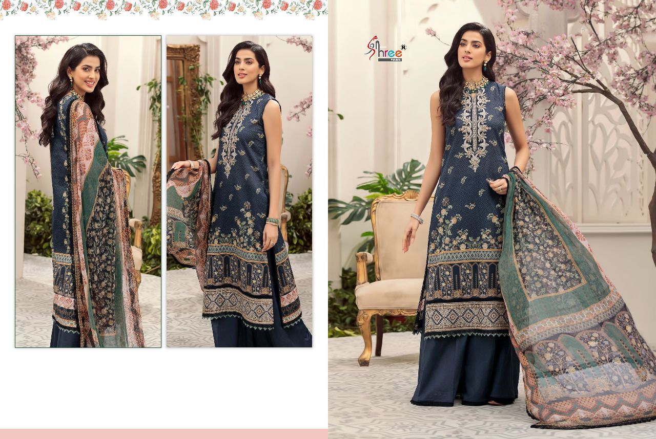 shree fab noor by saadia asad vol  04 cotton Authentic fabric salwar suit with cotton dupatta catalog