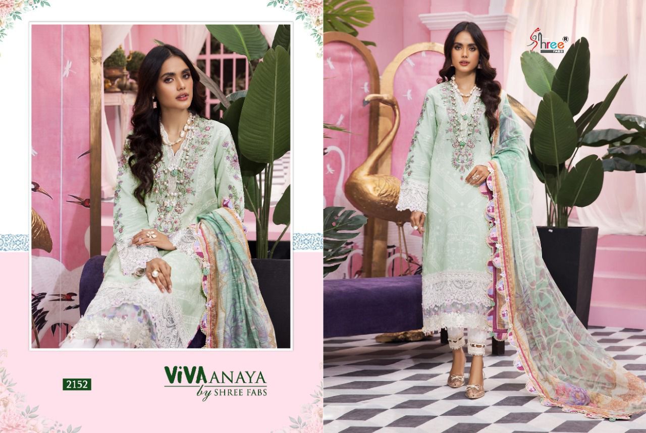 shree fab viva anaya cotton innovative look salwar suit with cotton dupatta catalog