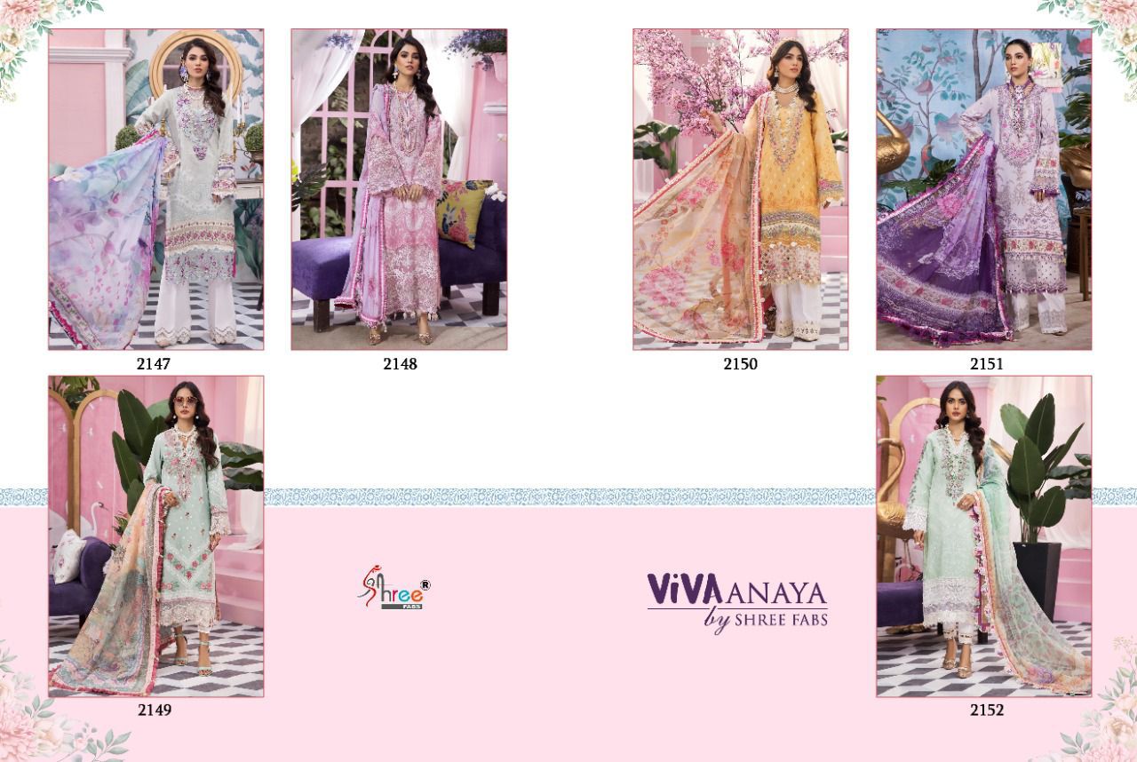 shree fab viva anaya cotton innovative look salwar suit with cotton dupatta catalog