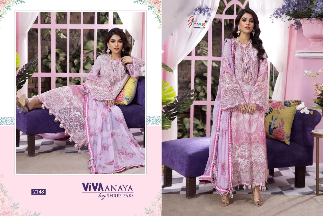 shree fab viva anaya cotton innovative look salwar suit with cotton dupatta catalog