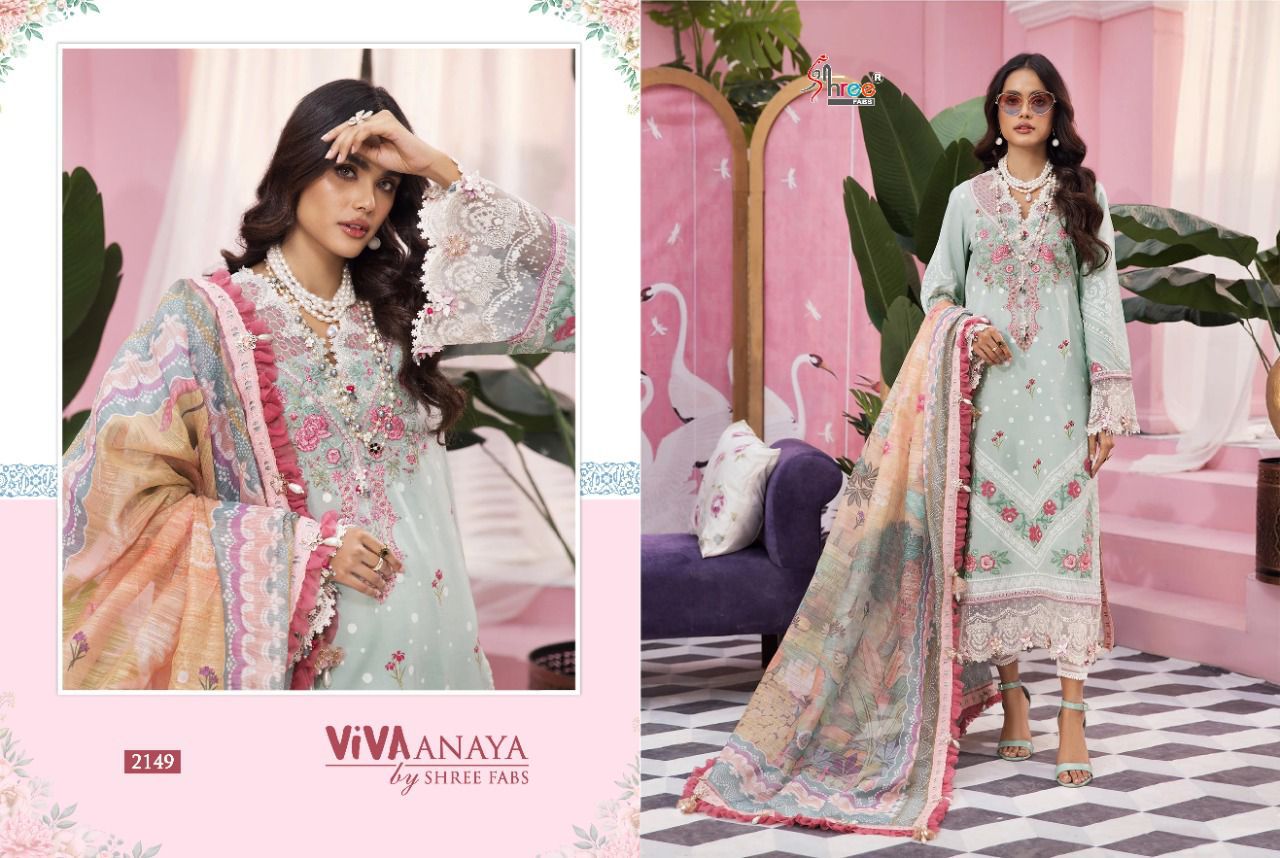 shree fab viva anaya cotton innovative look salwar suit with cotton dupatta catalog