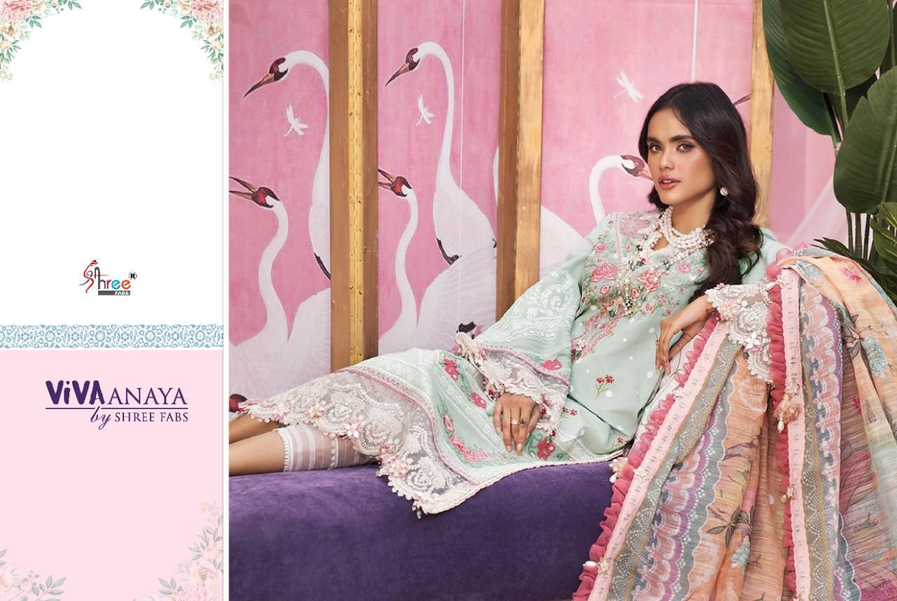 shree fab viva anaya cotton innovative look salwar suit with cotton dupatta catalog