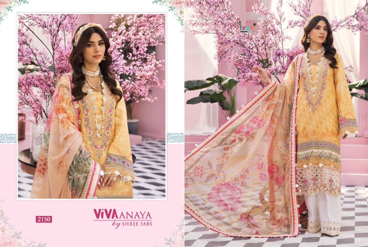 shree fab viva anaya cotton innovative look salwar suit with cotton dupatta catalog