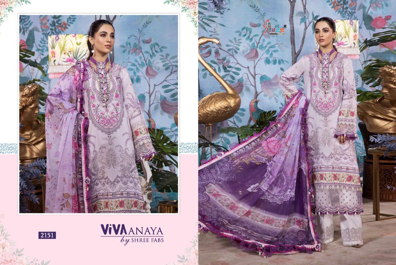 shree fab viva anaya cotton innovative look salwar suit with cotton dupatta catalog