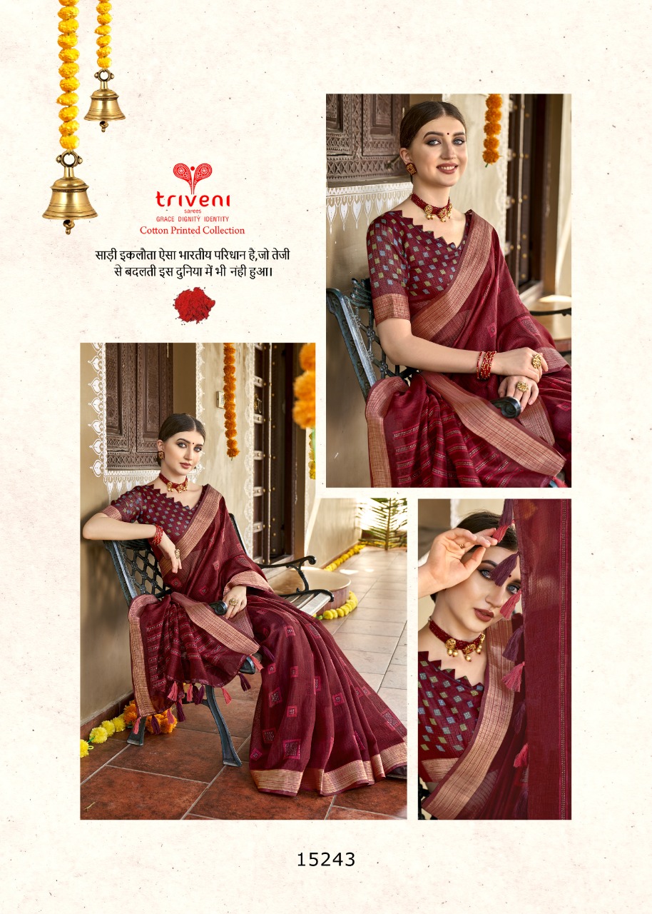 triveni saree himayra cotton exclusive print saree catalog