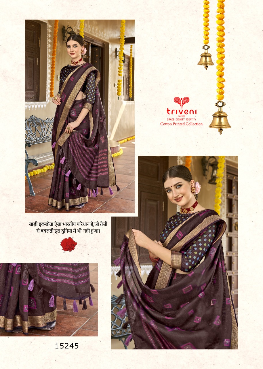 triveni saree himayra cotton exclusive print saree catalog