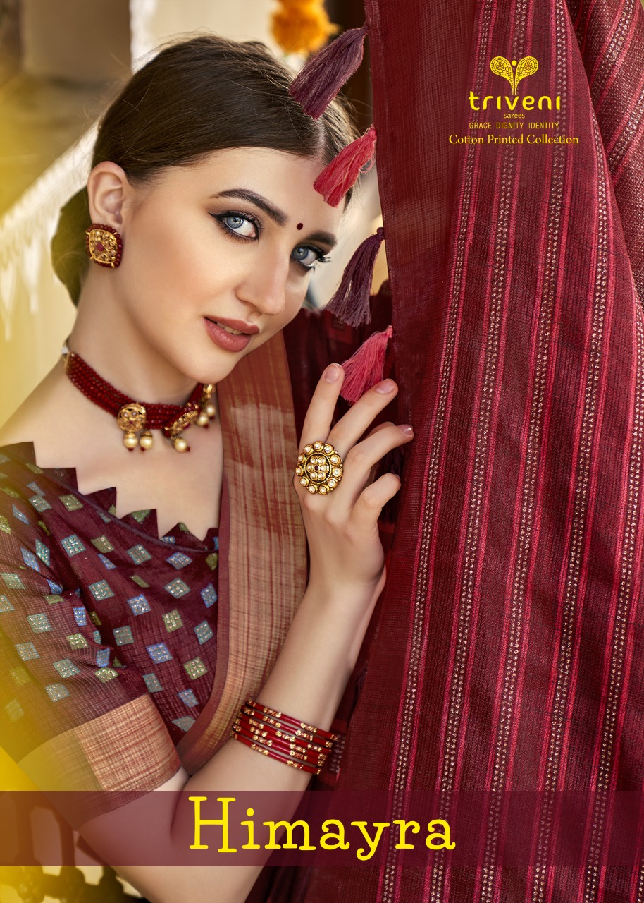 triveni saree himayra cotton exclusive print saree catalog