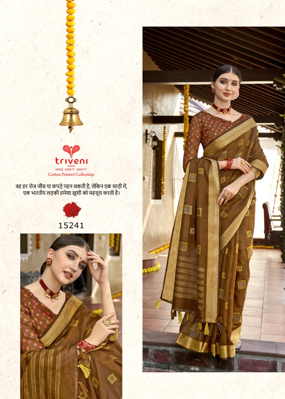 triveni saree himayra cotton exclusive print saree catalog