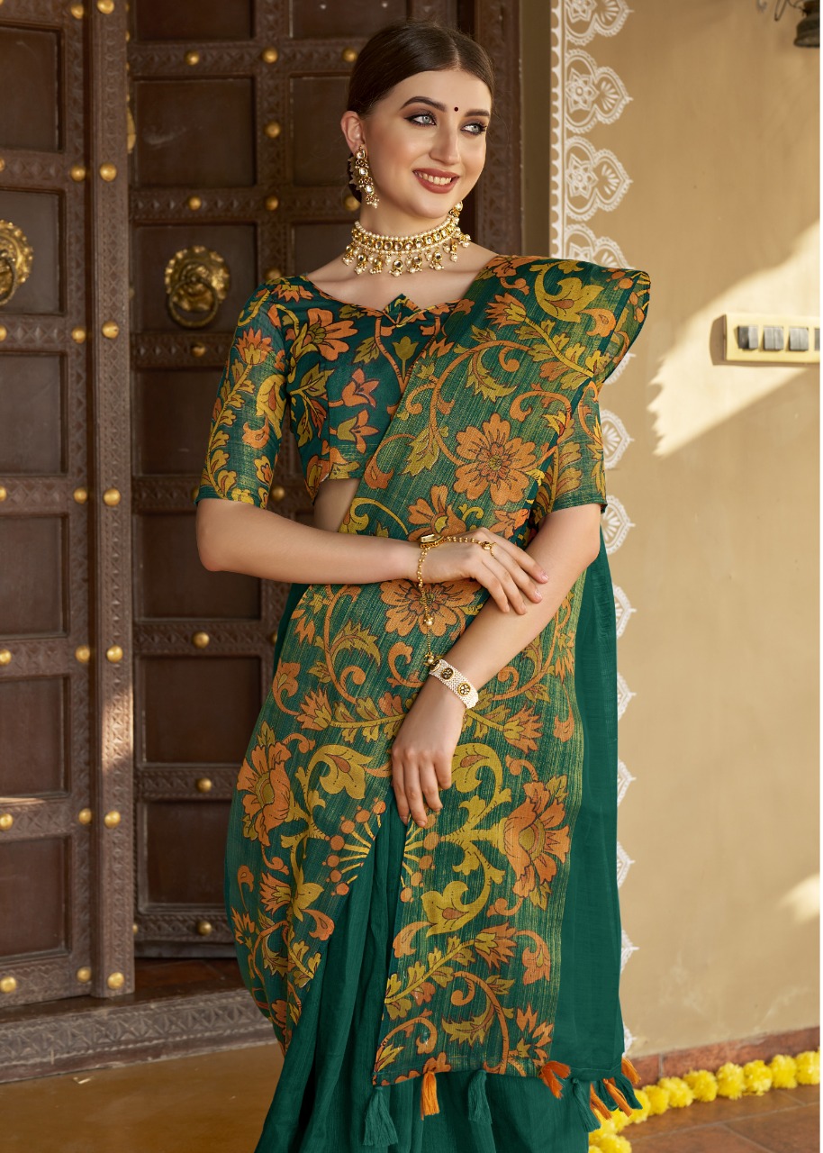 triveni saree sannidhi cotton elegant print saree catalog