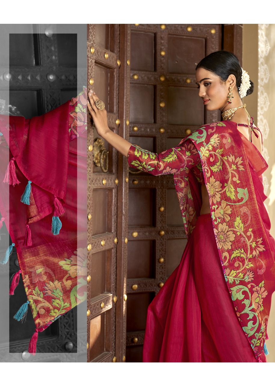 triveni saree sannidhi cotton elegant print saree catalog