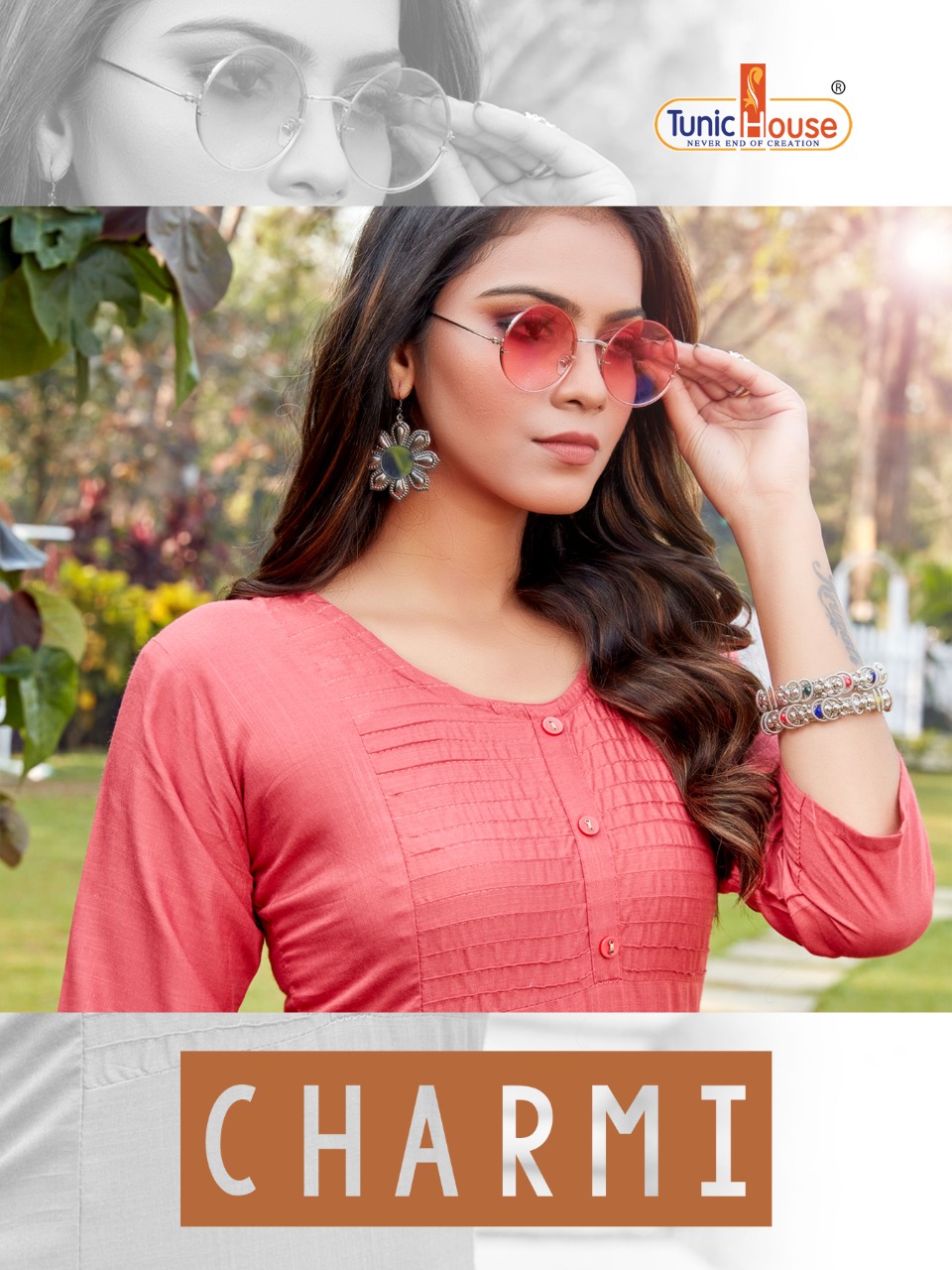 Tunic house charmi rayon graceful look kurti catalog