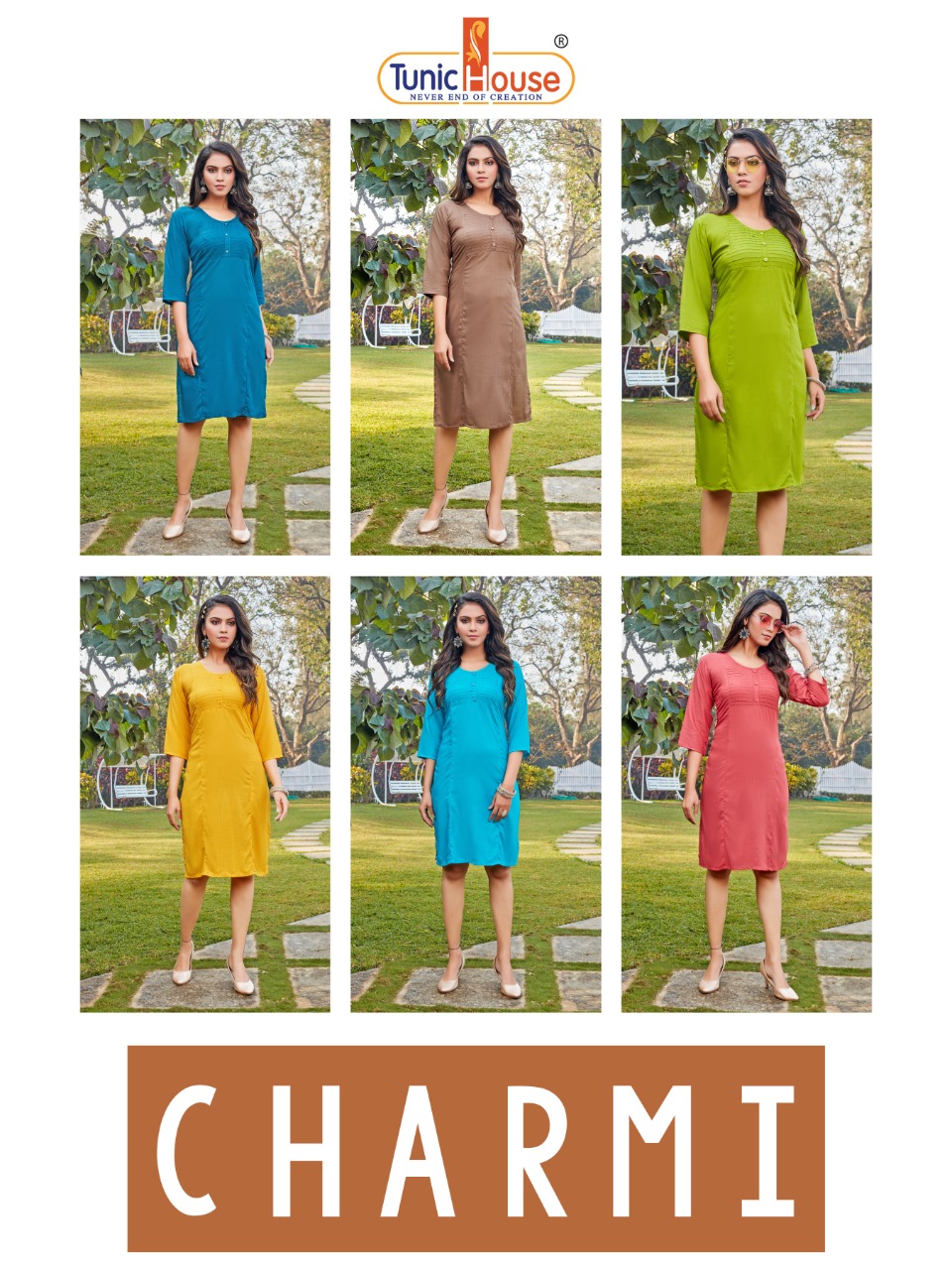 Tunic house charmi rayon graceful look kurti catalog