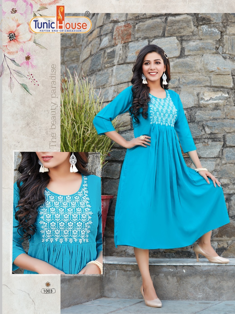 Tunic house mukhmali rayon graceful look kurti catalog OLD