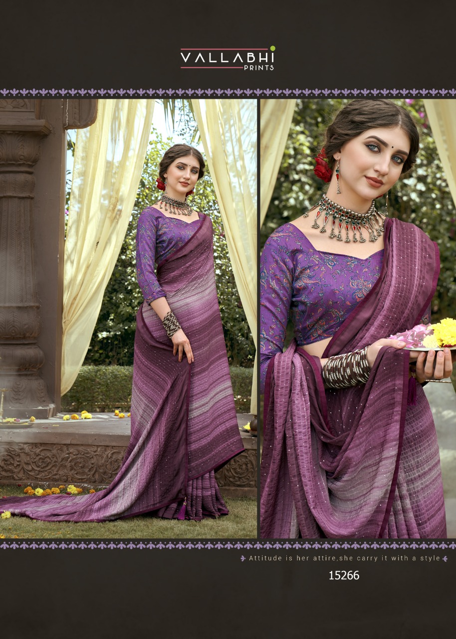 vallabhi print aalia Kasturi Crape attractive look saree catalog