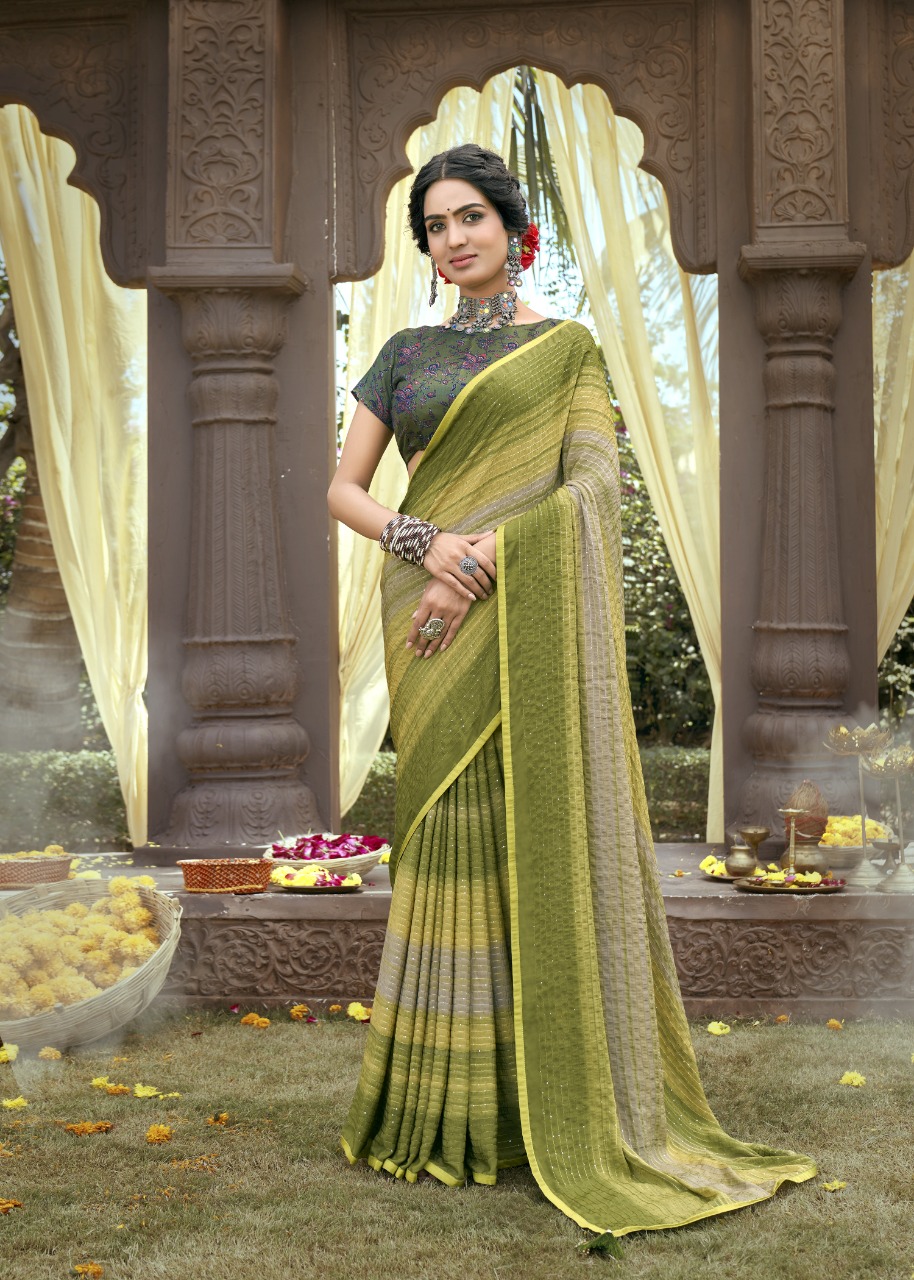 vallabhi print aalia Kasturi Crape attractive look saree catalog