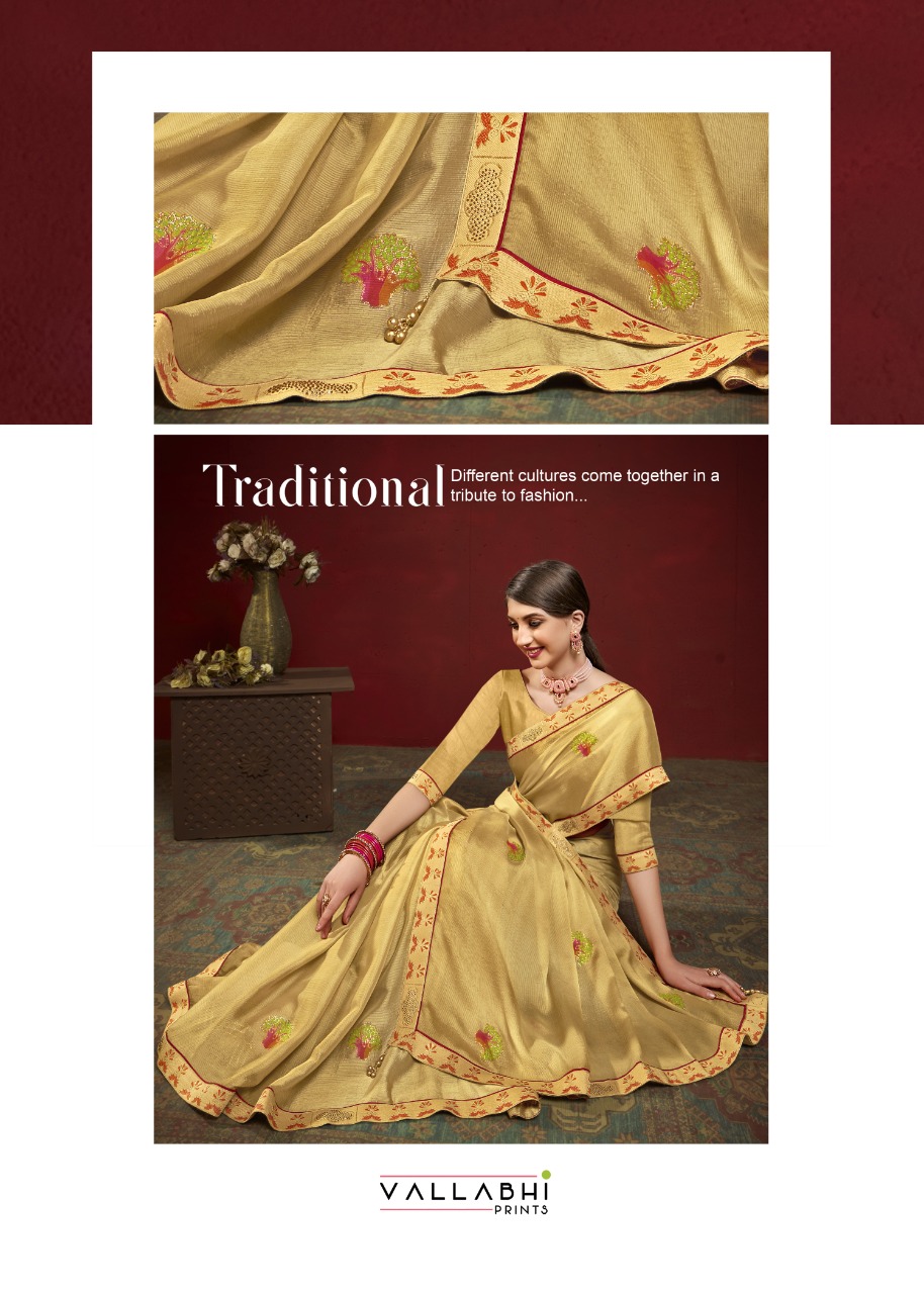 vallabhi print bliss moss chiffon new and modern style saree catalog