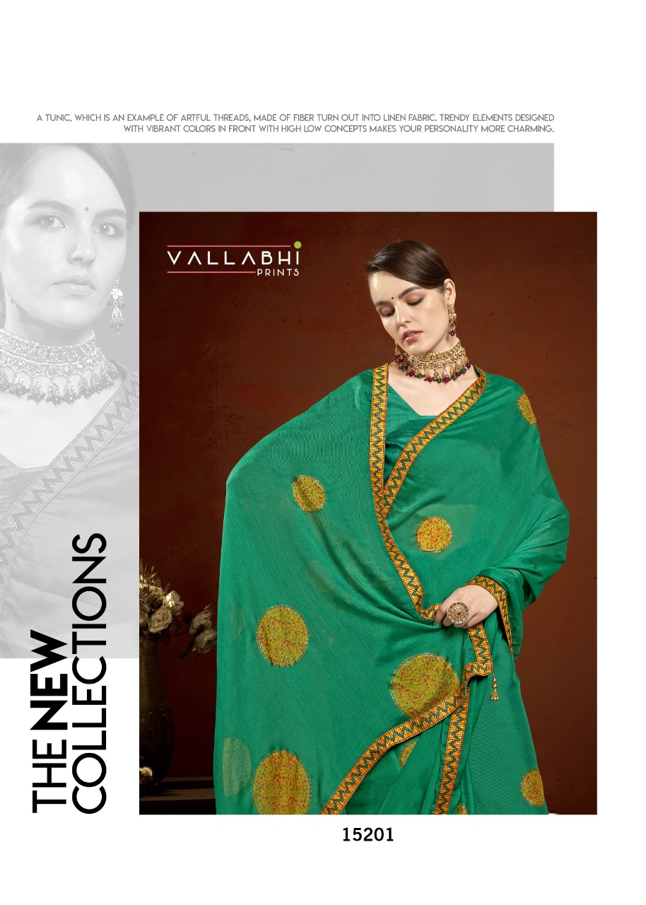 vallabhi print fuljhadi chiffon elegant saree catalog