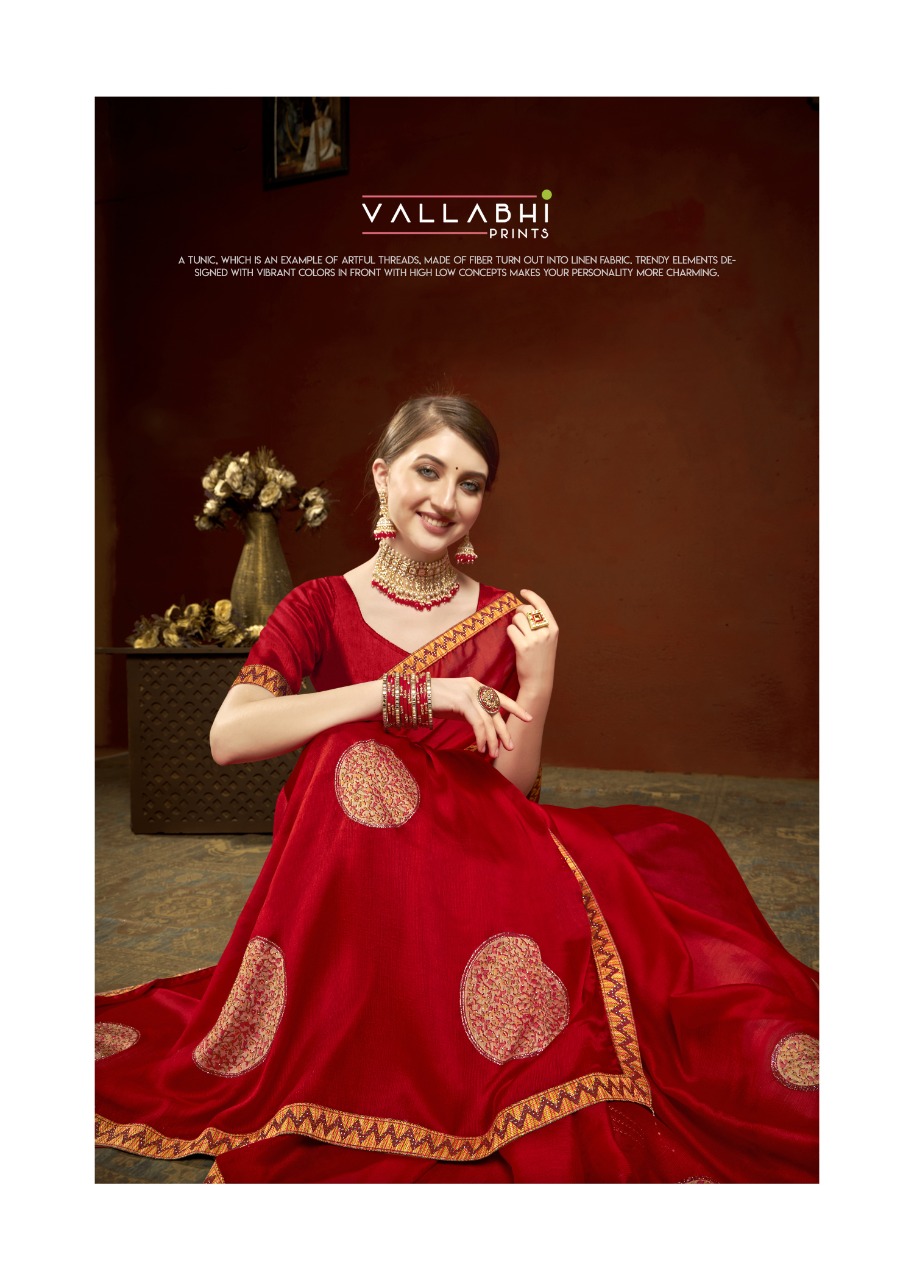 vallabhi print fuljhadi chiffon elegant saree catalog