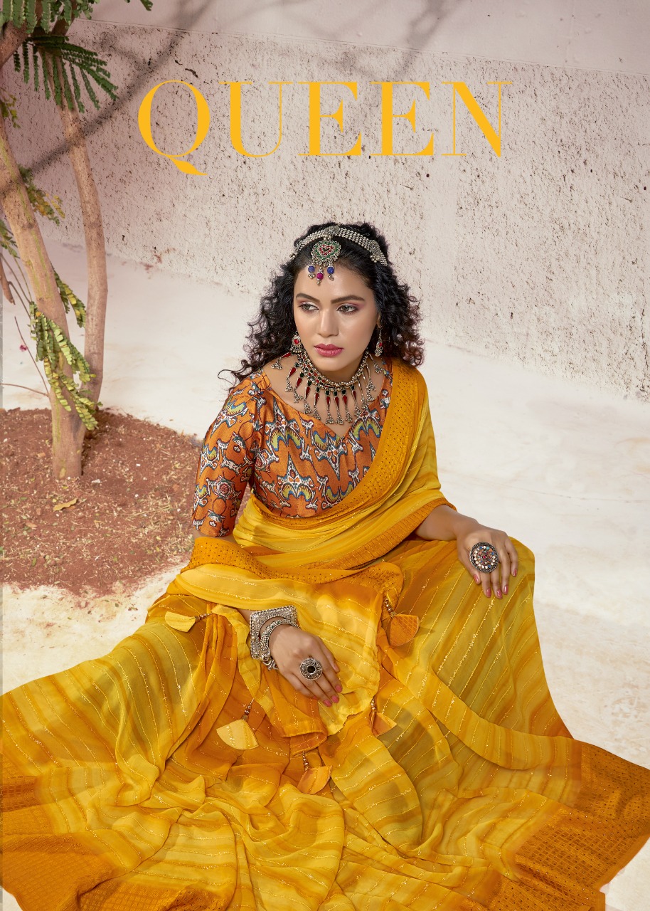 vallabhi print mandaar georgette decent look saree catalog