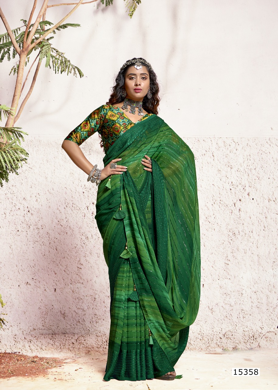 vallabhi print mandaar georgette decent look saree catalog