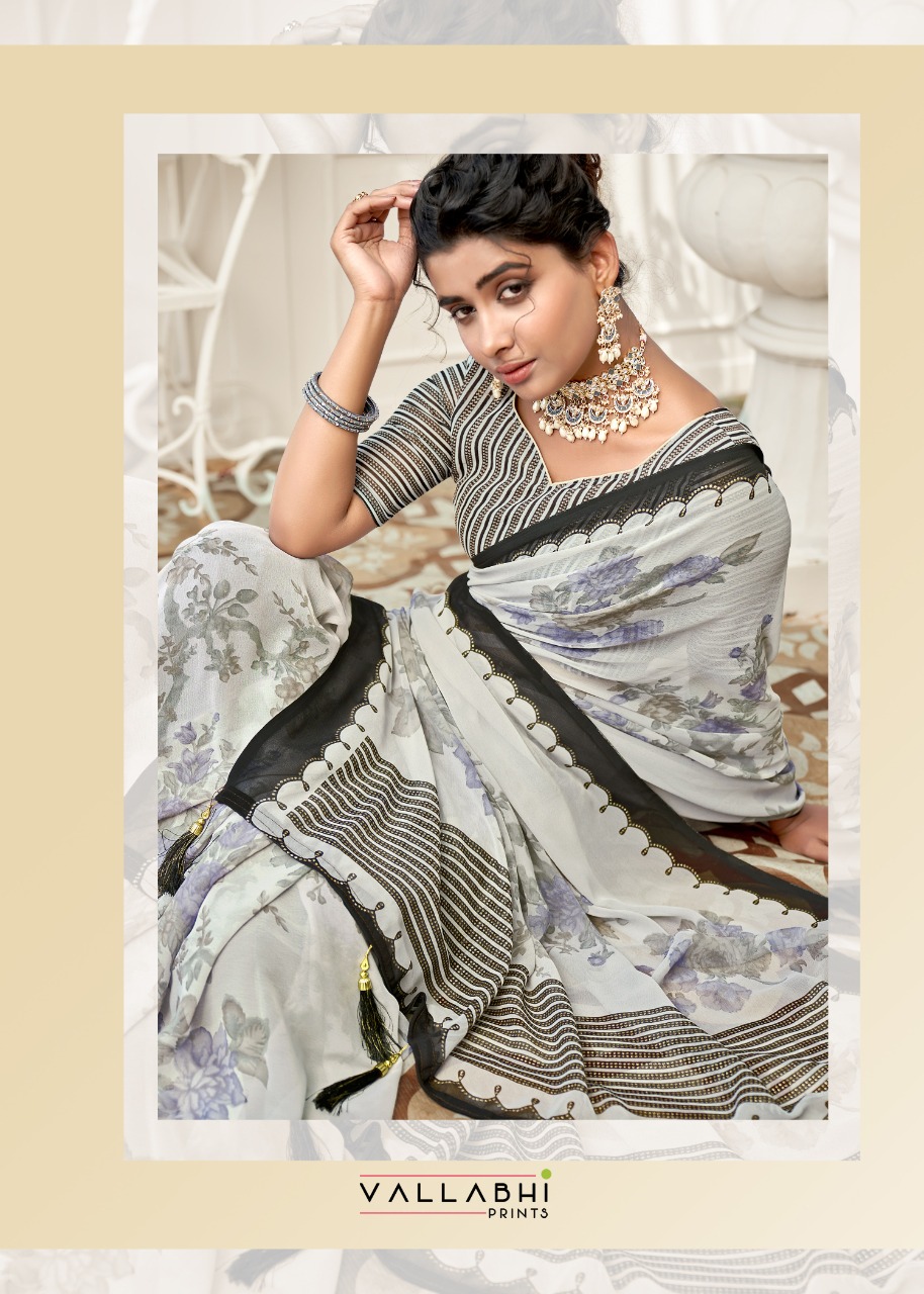 vallabhi print mithilanchal georgette attractive look saree catalog