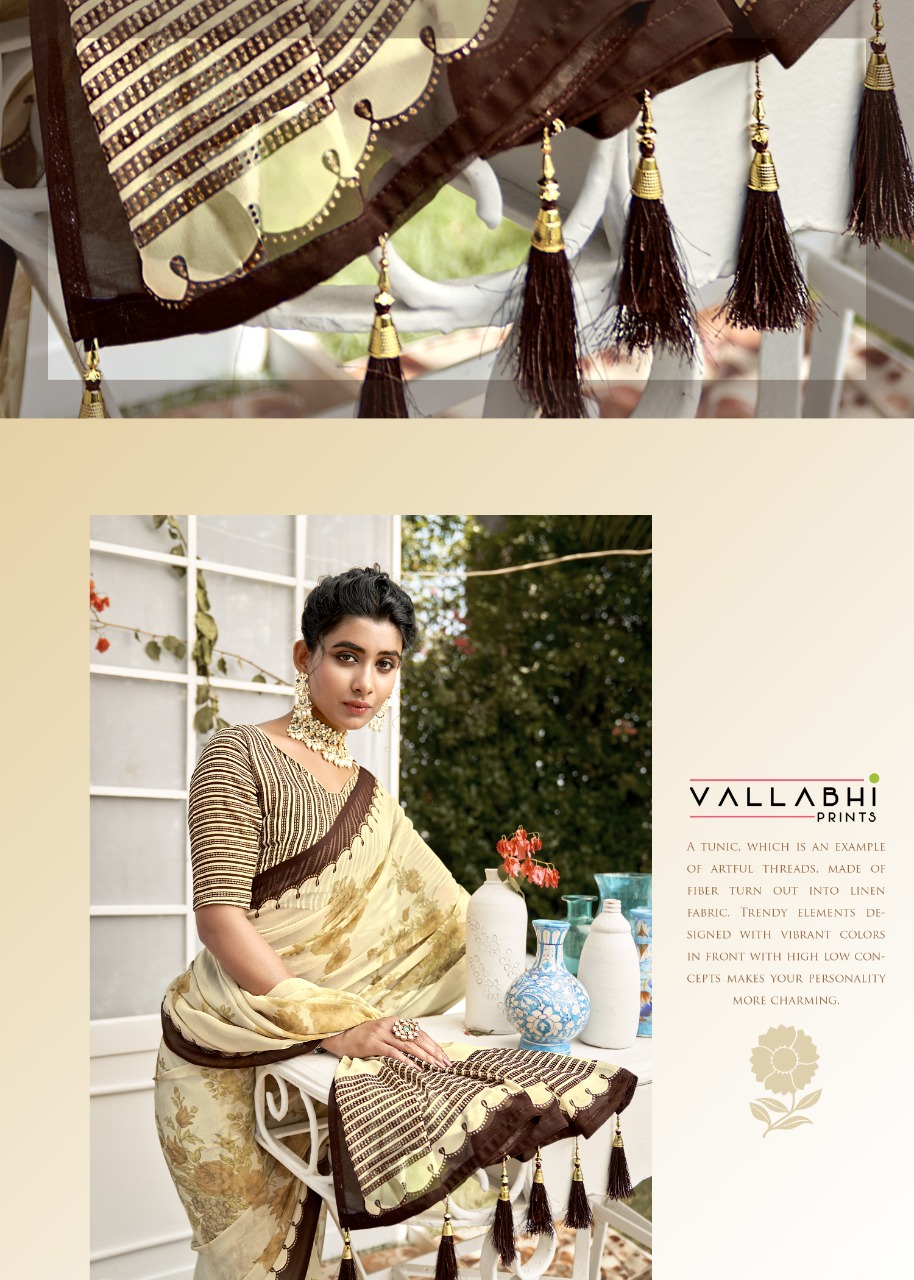 vallabhi print mithilanchal georgette attractive look saree catalog