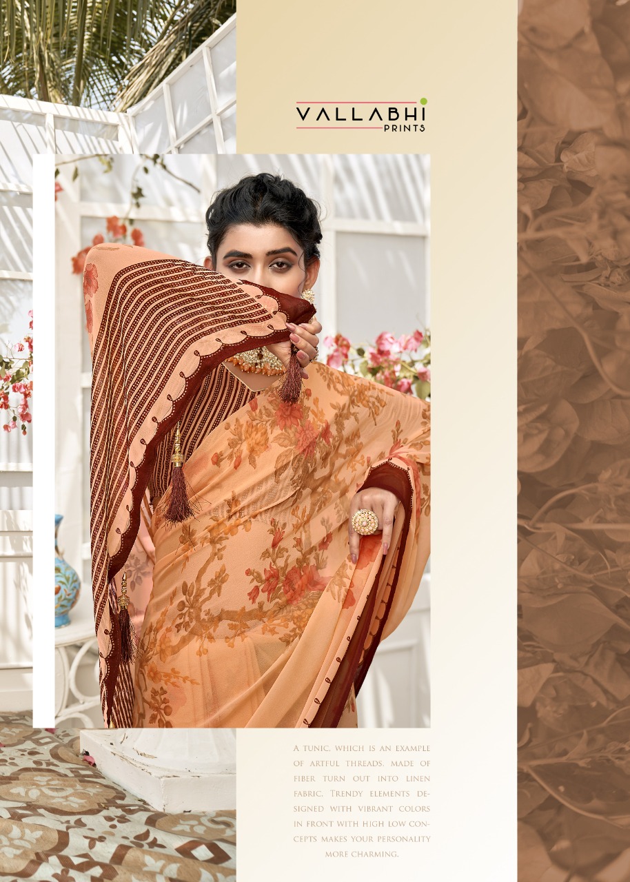 vallabhi print mithilanchal georgette attractive look saree catalog