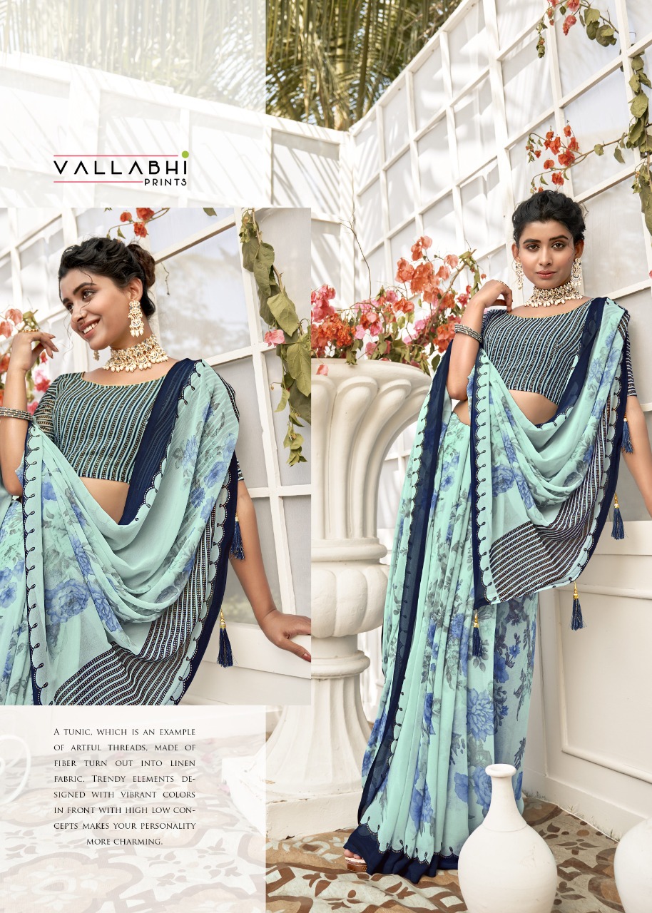 vallabhi print mithilanchal georgette attractive look saree catalog