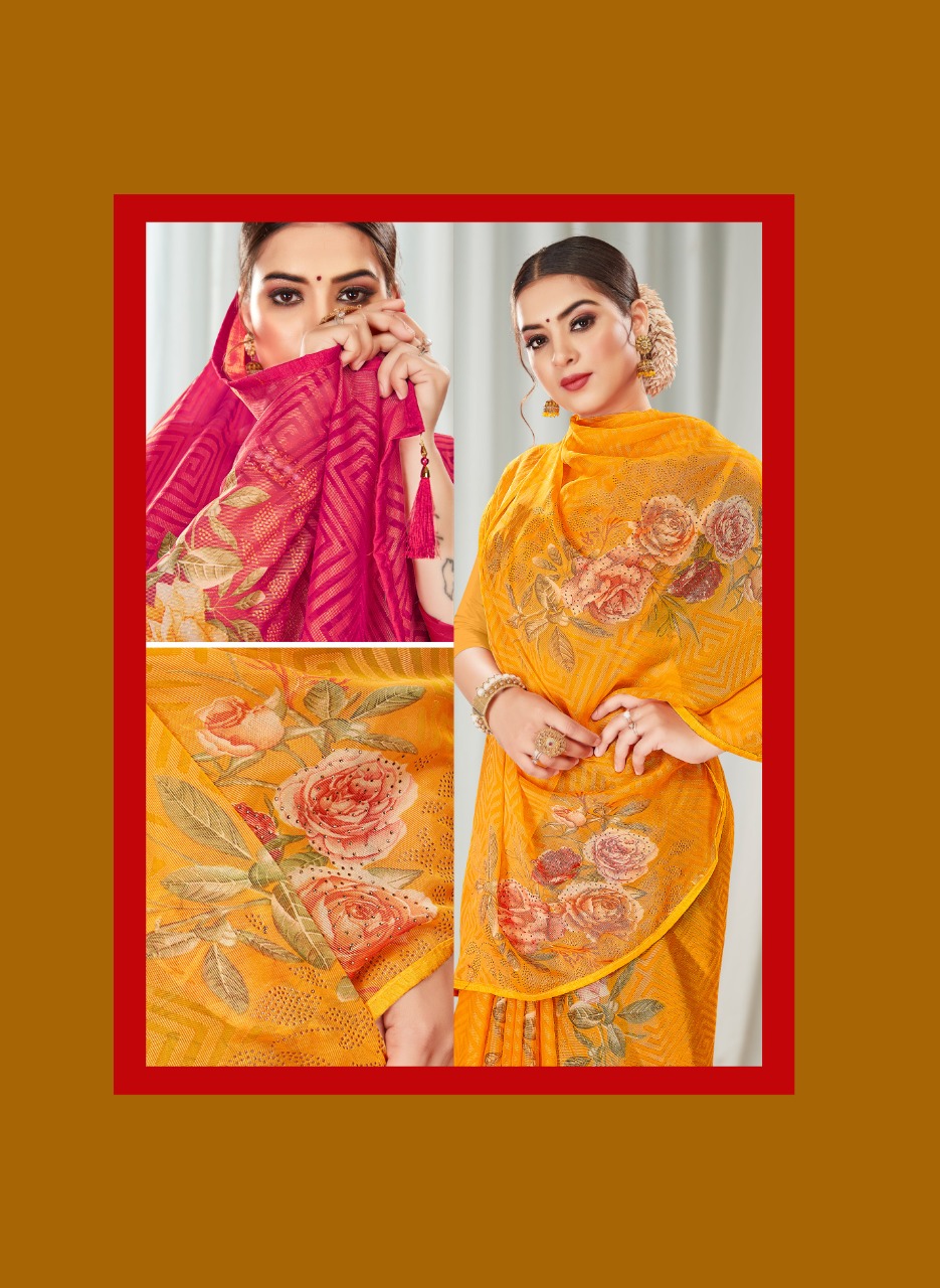 vallabhi print nivea Brasso Print exclusive print saree catalog