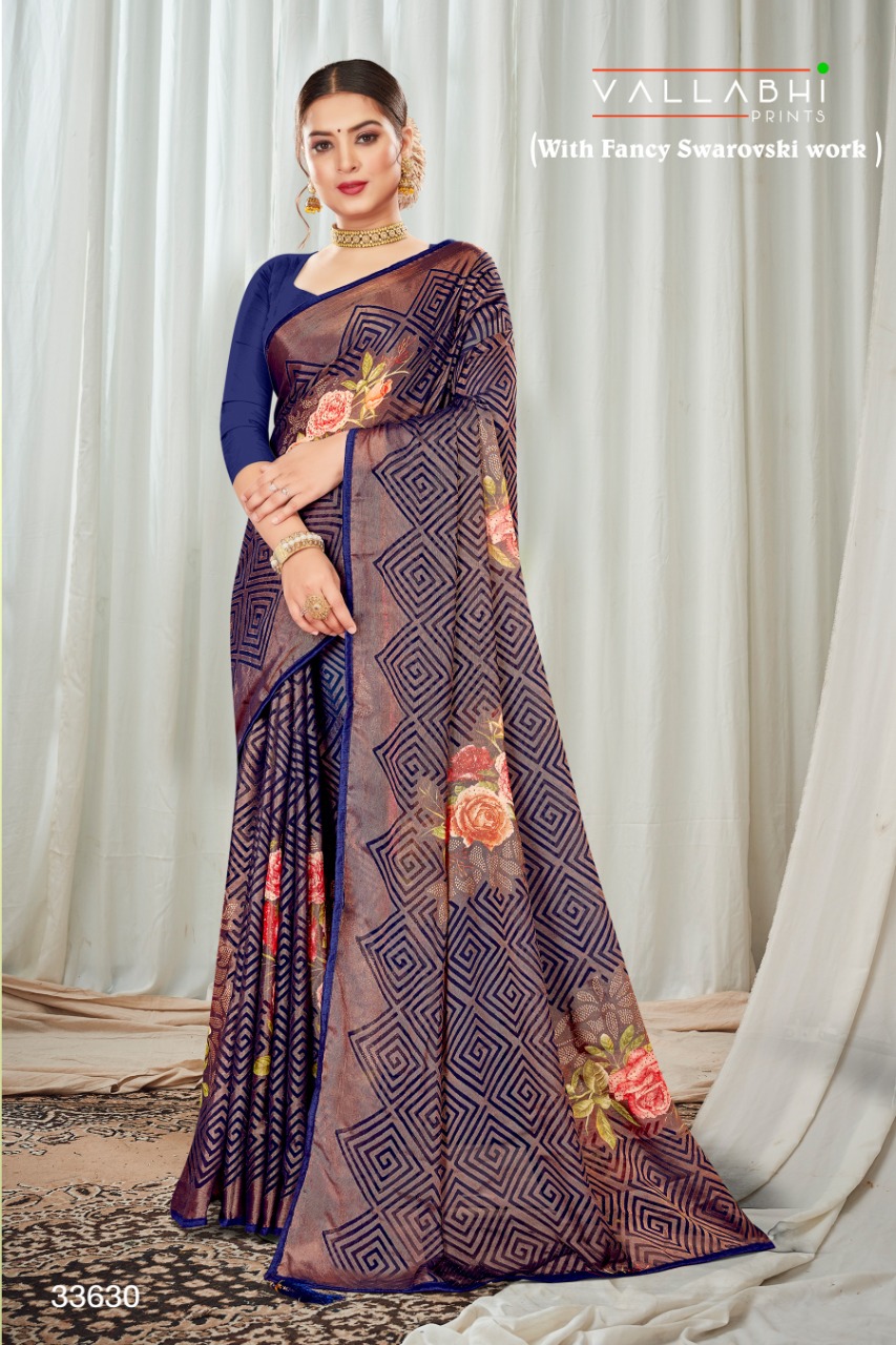 vallabhi print nivea Brasso Print exclusive print saree catalog