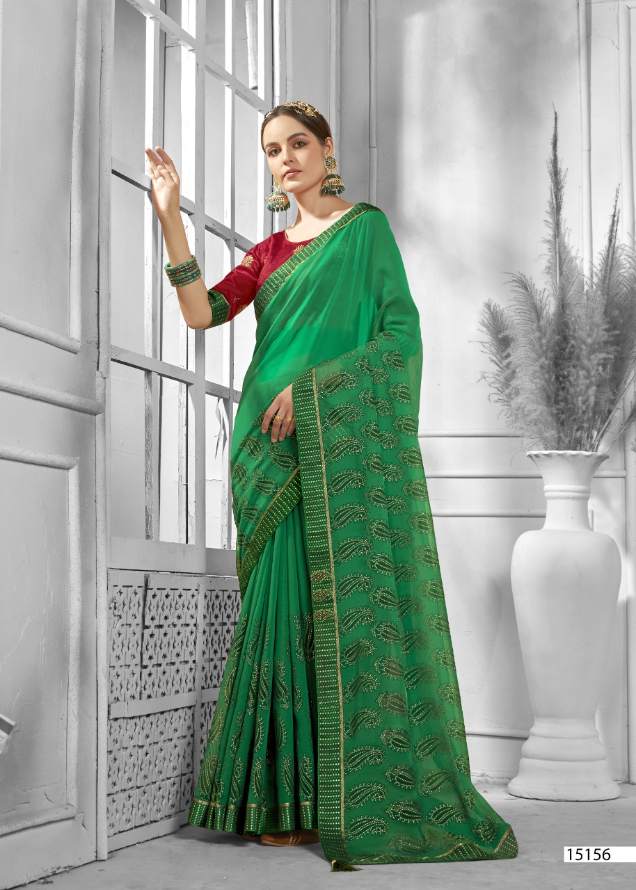 vallabhi print peacock georgette attractive look saree catalog