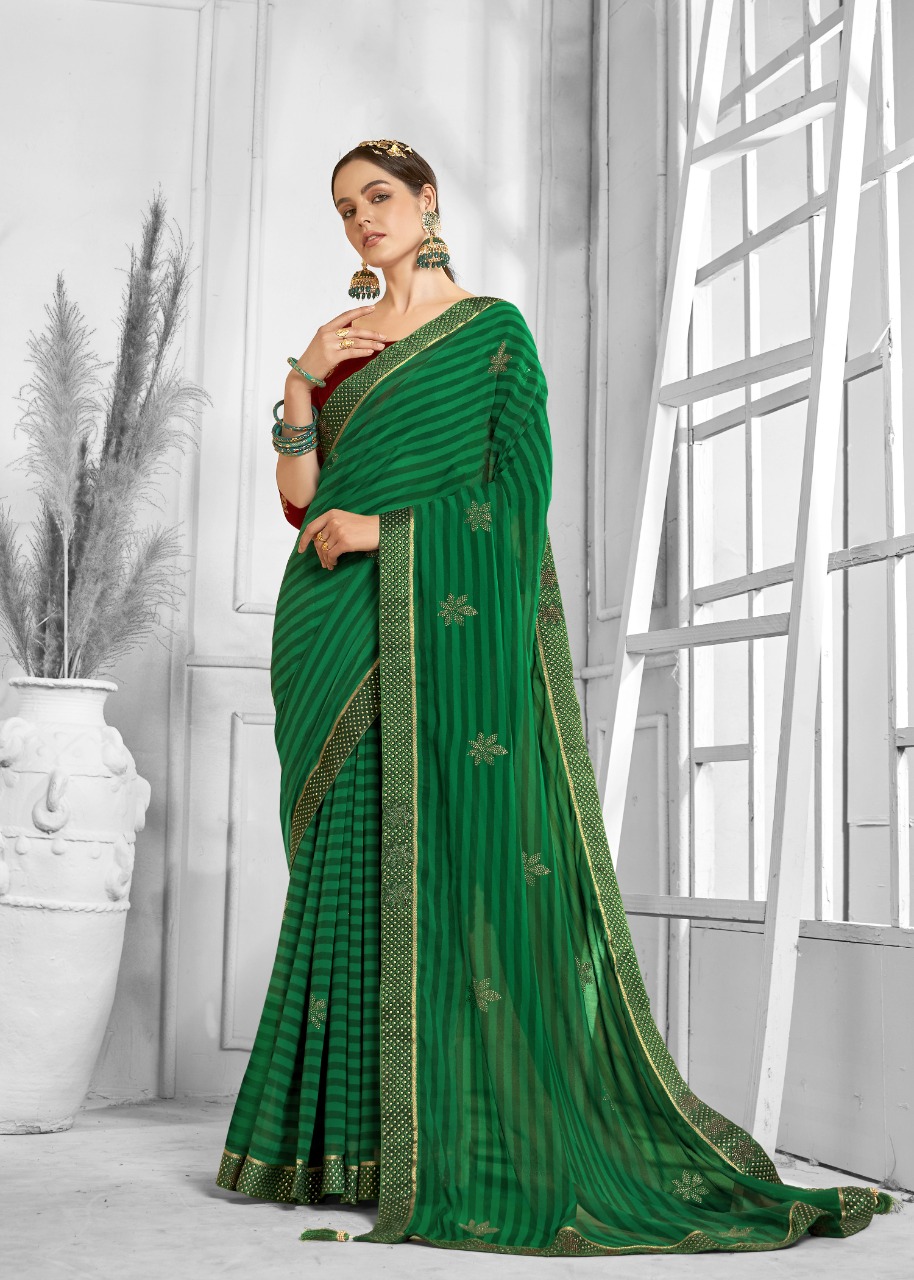 vallabhi print peacock georgette attractive look saree catalog