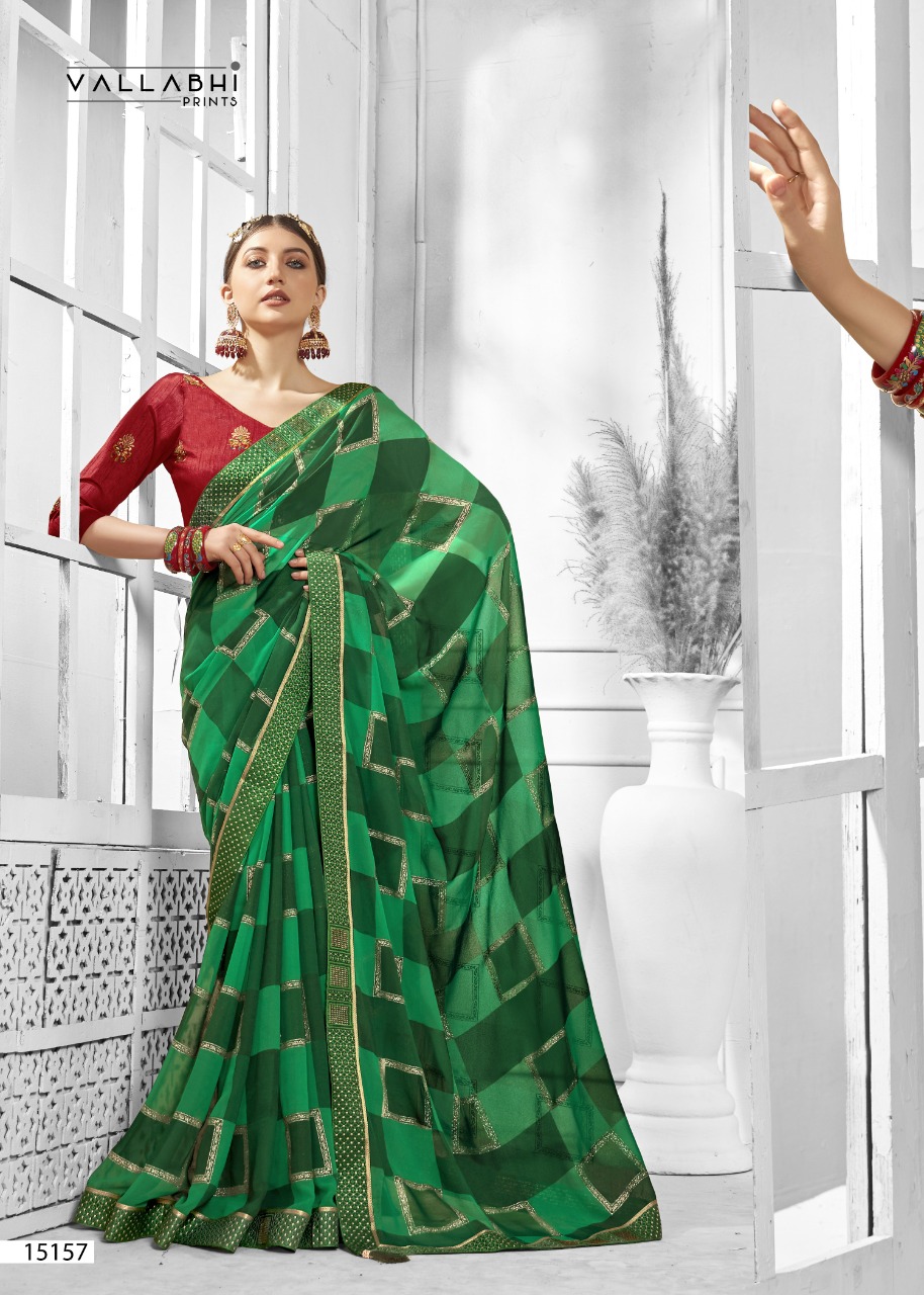 vallabhi print peacock georgette attractive look saree catalog