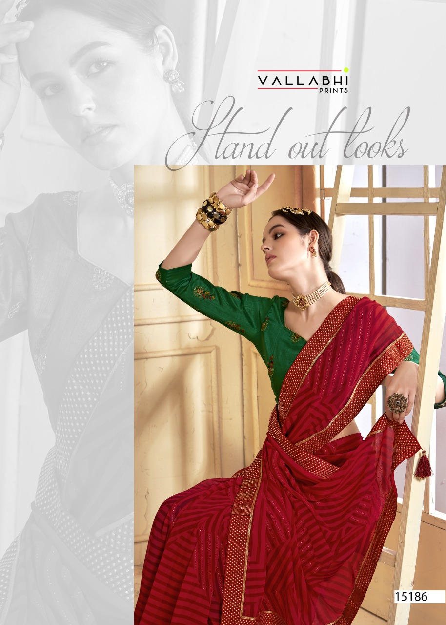 vallabhi print redfort georgette exclusive print saree catalog