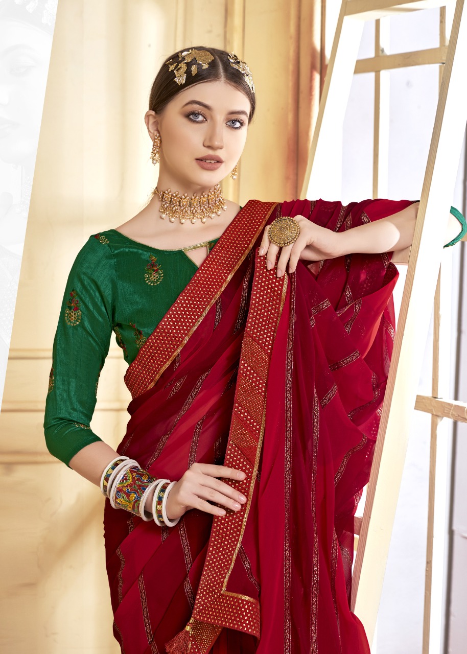 vallabhi print redfort georgette exclusive print saree catalog