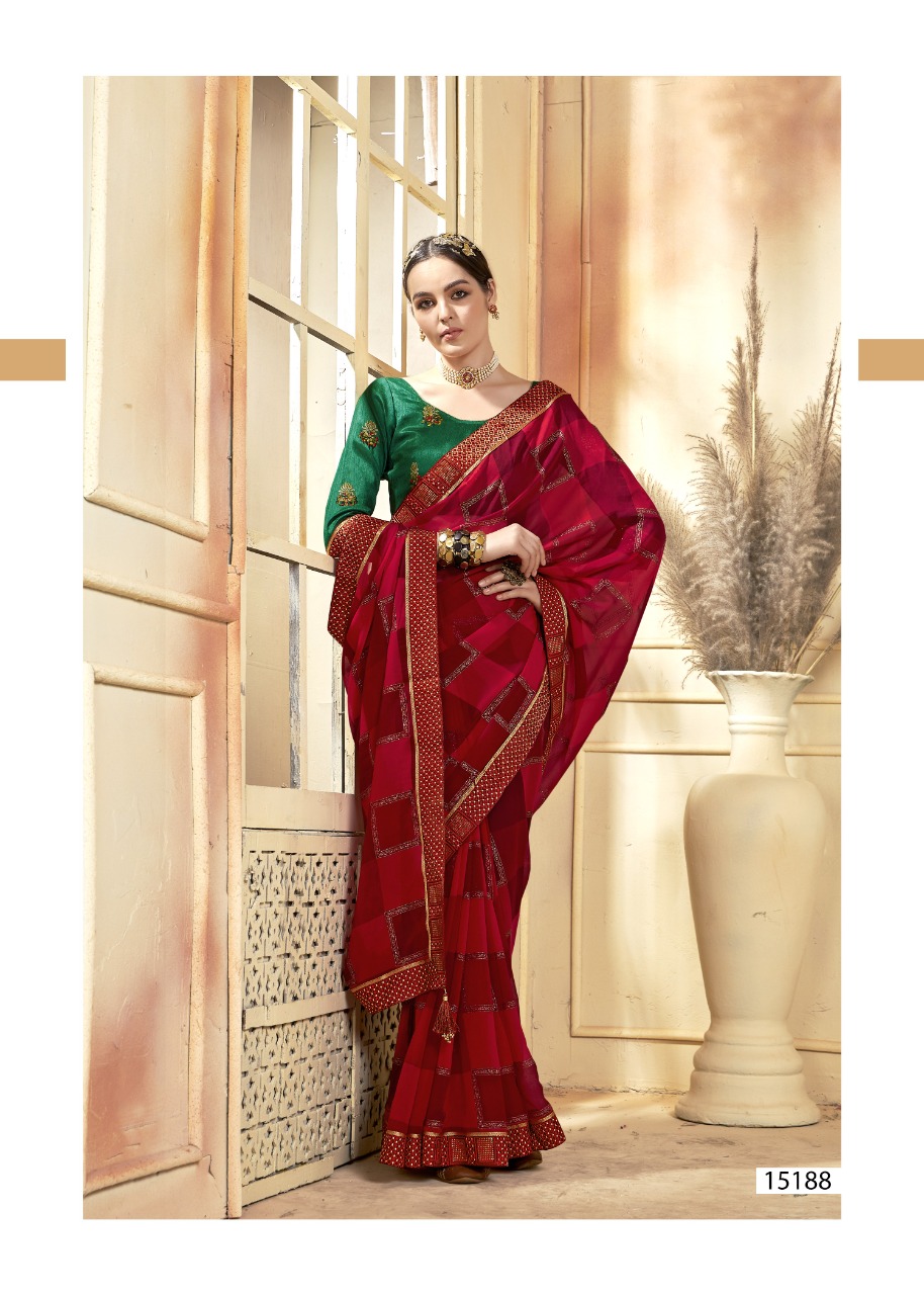 vallabhi print redfort georgette exclusive print saree catalog