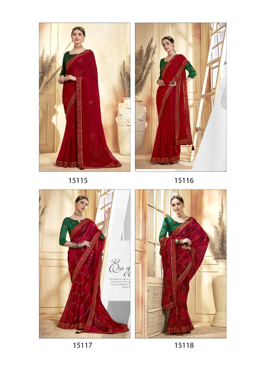 vallabhi print redfort georgette exclusive print saree catalog